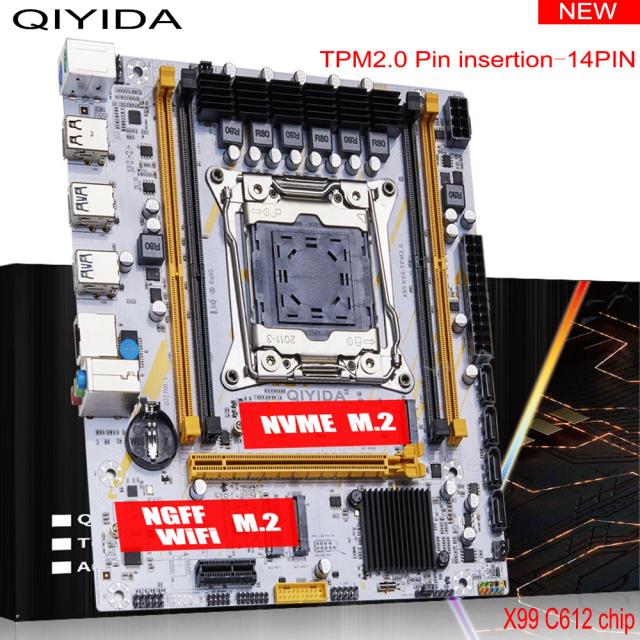 Qiyida X99 Placa-Mãe LGA2011-3 DDR4 NVMe M.2 Suporte Xeon E5 V3 V4