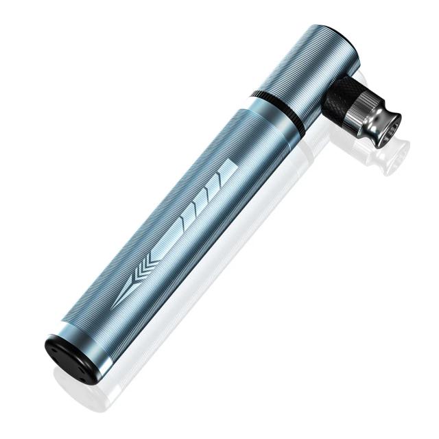 Bomba Portátil para Bicicleta com Agulha e Válvula Dupla Antiderrapante - Inflador Retrátil para Pneus de Mountain Bike na Cor Preta