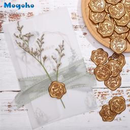 Mogoko Auto Adesivo Cera Selo Adesivo, Envelope Selo Adesivos, Ouro Bronzed, Festa de Casamento, Aniversário, Novo - Image 1