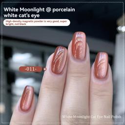 Esmalte com gel magnético Cat, Luar Prateado, Efeito Olho de Gato, Brilho Espumante, Verniz Semi-Permanente, Cerâmica Suave, 8ml - Image 4