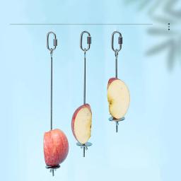 Papagaio aço inoxidável garfo de frutas milho maçã garfo brinquedo gaiola de pássaro suprimentos pássaro inserção de frutas alimentador para animais estimação papagaio acessórios - Image 1