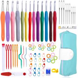 BUDDUR-Kit De Agulhas De Tricô De Crochê com Saco De Armazenamento e Agulha De Aço, Agulha Grande Olho Blunt para Tecelagem De Tecido, Conjunto Artesanal DIY - Image 1