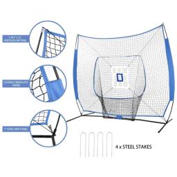 Baseball Softball Prática Net Set, Formação Aid com Strike, Bater e Pitching Tee, 7 'x 7' - Image 5