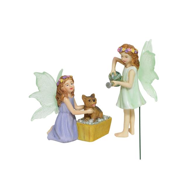 Banhando o Cachorro: Fadas de Jardim em Artesanato com Resina e Decoração de Vasos