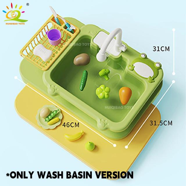 Brinquedo Pia de Cozinha Infantil Elétrica 2 em 1 com Circulação de Água