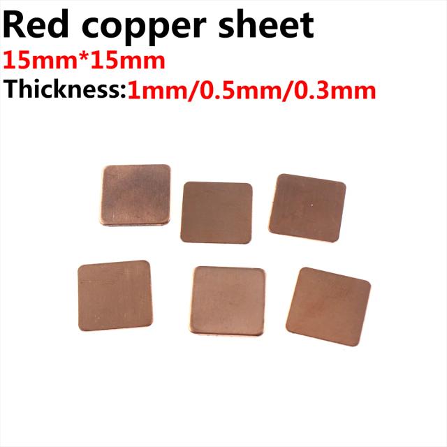 50pcs 0.1/0.3/0.5/0.8/1mm Laptop Folha de Cobre Placa Tira Calço Almofada Térmica Dissipador Calor Para GPU CPU VGA Chip RAM De Refrigeração