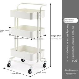 Carrinho de armazenamento multicamada para salão de beleza, metal, estilo nórdico, carrinho de ferramentas de salão, multifuncional, rack de banheiro - Image 6