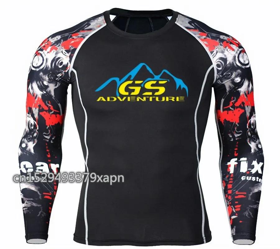 AVENTURA GS-3D impresso camisa de compressão masculina, tops de manga comprida, roupas masculinas, pulôver, 2023 - Image 1