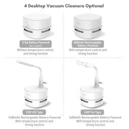 Sem fio portátil Mini Desktop Aspirador com Ventilador USB Bateria Recarregável Operado para Limpeza de Poeira Migalhas Cabelos Recados - Image 3