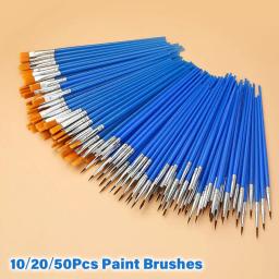 Conjunto de Pincéis para Desenho a Óleo Aquarela Acrílica, Escova de Cabelo Redonda, Caneta para Escrever, Arte Suprimentos, Ferramentas de Pintura, 10 unid, 50 unid - Image 1