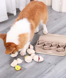 Atuban snuffle esteira para cães de alimentação lenta durável esteira interativa do cão com quebra-cabeça estridente brinquedos de pelúcia ovos brinquedos para o nariz - Image 5