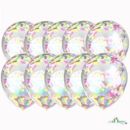 10 pçs/lote Glitter Confetti Decoração da Festa de Aniversário Balões de Látex de Decoração de Casamento Romântico Ouro Claro Crianças Chá de Bebê - Image 2