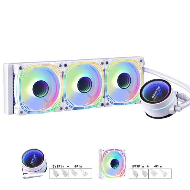 Dissipador de Calor IWONGOU-CPU com Refrigeração Líquida ARGB de 240mm, Compatível com Processadores Intel e AMD, Conexão 4Pin