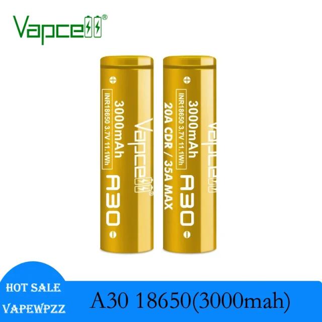 Vapcell A30 18650 Bateria 3000mah Capacidade Real INR18650 3.7V 35A Baterias Recarregáveis Para Bateria Embalagem Celular