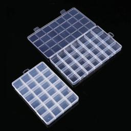 Multifuncional Caixa Organizadora de Plástico Transparente com Grades, Recipiente, Craft Armazenamento para Contas, DIY Jóias Arte, 24 28 Grades - Image 3