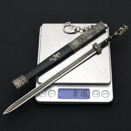 Chinese Ancient Arma Fria Toy, Rodas Katana Cosplay, Metal Gravado Arma Modelo, Colecionáveis Artesanato, Ornamentos Presentes, 22cm - Image 4