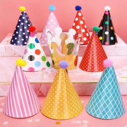 Chapéus de festa de aniversário com bolinhas, coroa artesanal, acessórios fotográficos, decoração do chuveiro do bebê, 11 pcs/bag - Image 1