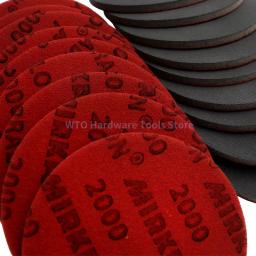 10 peças abralon 5 Polegada lixa esponja gancho de espuma e laço lixa redonda 180-4000 disco de aperto de grão para vidro, automotivo - Image 5