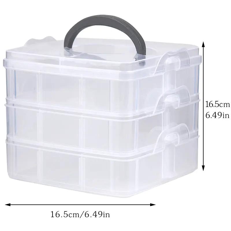 Miusie 1pc transparente caixa de armazenamento de plástico organizador recipiente prático caixa de armazenamento para jóias ou lã feltro artesanato ferramentas de costura - Image 1
