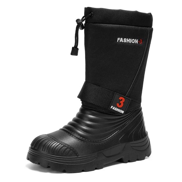 Botas de Neve Masculinas Cano Alto Impermeáveis Tamanho Grande 49-51 Leve Pelúcia Quente
