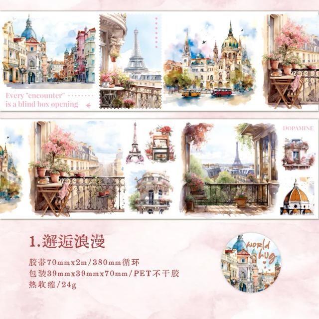 Fitas Adesivas Decorativas Japonesas para Scrapbooking - 1 Unidade por Lote