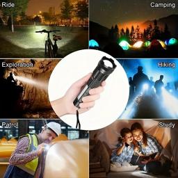 Lanterna LED De Alta Potência, Tipo C Recarregável, Tocha Ultra Poderosa, Acampamento ao ar livre, Luz Flash De Caminhadas - Image 6
