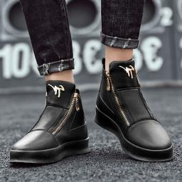 Novo zíper designer tênis masculino plataforma de luxo sapatos casuais de alta qualidade tênis masculinos na moda tênis de couro - Image 6