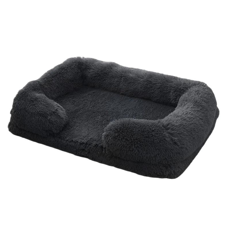 Pelúcia confortável sofá durável cama para animais de estimação, fundo antiderrapante, camas ortopédicas cão, tamanho médio gato camas - Image 1