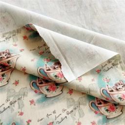 Tecido De Algodão Para Patchwork DIY, Adorável Material De Costura Vintage, Tecidos Impressos De Gato De Teacup, Bolsa De Bebê E Bonecas - Image 5