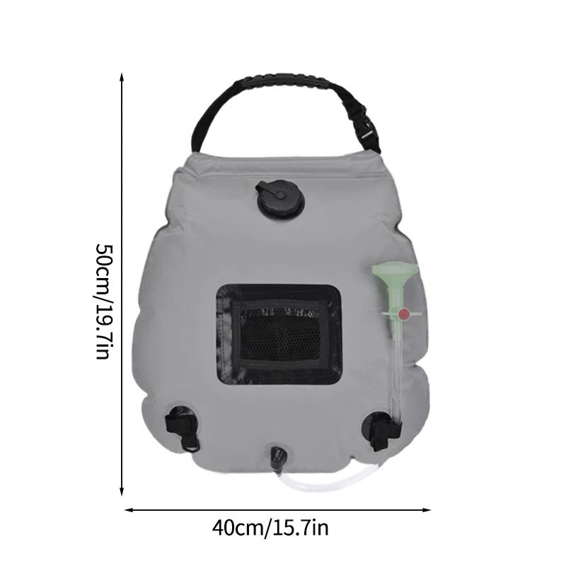 Bolsa de água solar para acampamento, 20l, portátil, aquecimento, chuveiro, com mangueira removível, cabeça de chuveiro, caminhadas ao ar livre, armazenamento de água - Image 1