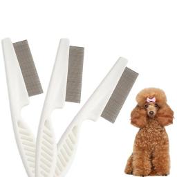 Escova removedor de pêlos faciais para animais de estimação Escova de pulgas para cachorros e gatos Pente de piolhos Remoção de mancha de lágrima Ferramenta de limpeza de higiene - Image 1