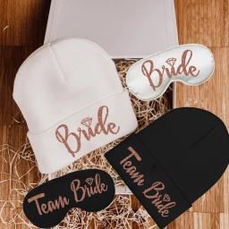 Chapéu de inverno máscara de sono casamento festa de despedida de solteira nupcial chuveiro noiva para ser dama de honra proposta caixa de presente decoração - Image 1