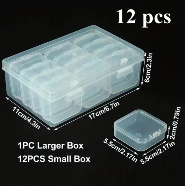 Organizador Plástico Transparente Multifuncional para Joias, Miçangas e Artesanato DIY