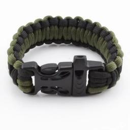 Atacado Survival Pulseira Parachute Cord Emergência Paracord Camping Pulseira Com Whistle Buckle - Image 1