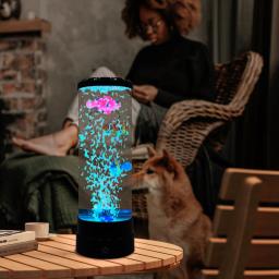 Levou lâmpada de peixe com controle remoto, mudando a cor, luz decorativa, aquário, presente de aniversário para crianças, usb - Image 1