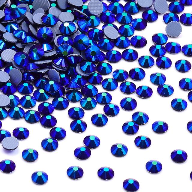 Glitter de Strass Rhinestone para Nail Art e Decoração de Tecido - Hotfix, Vidro Plano, Todos os Tamanhos e Cores SS6-SS30