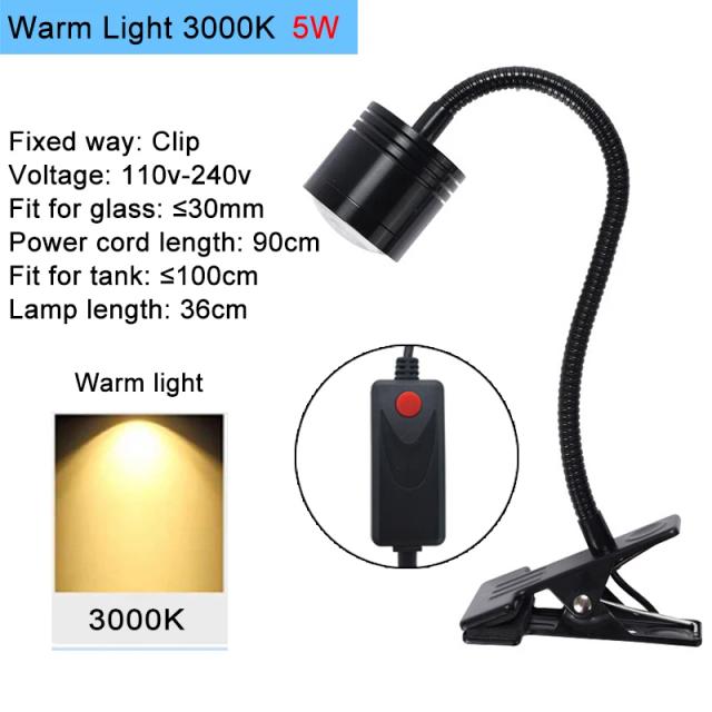 Iluminação LED para Aquários: Lâmpadas Ajustáveis com Controle Remoto para Peixes, Plantas e Répteis 3W 5W 7W