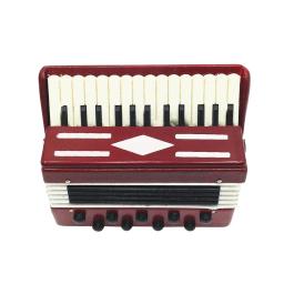 Mini Acordeão De Madeira Com Caixa Preta, Instrumento Musical Miniatura, Casa De Bonecas, Presente - Image 2