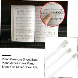 Transparent Music Book Clip, Folha Piano Página, Banda Pressão, Fix Strap, Clip, Pasta, Bookmark Stand, Fixação Faixa Acessórios - Image 3