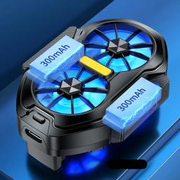 Dual Fan Gaming Cooling Radiator, Plug-in, Tipo-C, Recarregável Jogo dissipador de calor com luz azul para Android, Dual Fan - Image 3