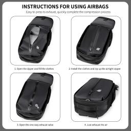 Mochila de Computador com Airbag Mochila Expansível de Compressão a Vácuo Mochila de Grande Capacidade Mochila de Negócios Bolsa a Vácuo - Image 5