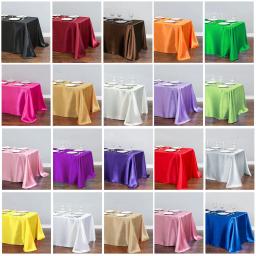 Toalha De Mesa Retangular De Cetim Branco, Decorações De Festa De Casamento, Cobertura De Mesa, Toalha De Mesa De Natal Para O Evento Em Casa - Image 2