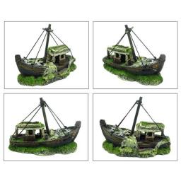 Aquário Shipwreck Decorações, Fish Tank Ornamentos, Resina afundado Navio de água doce Saltwater Betta Decor - Image 2