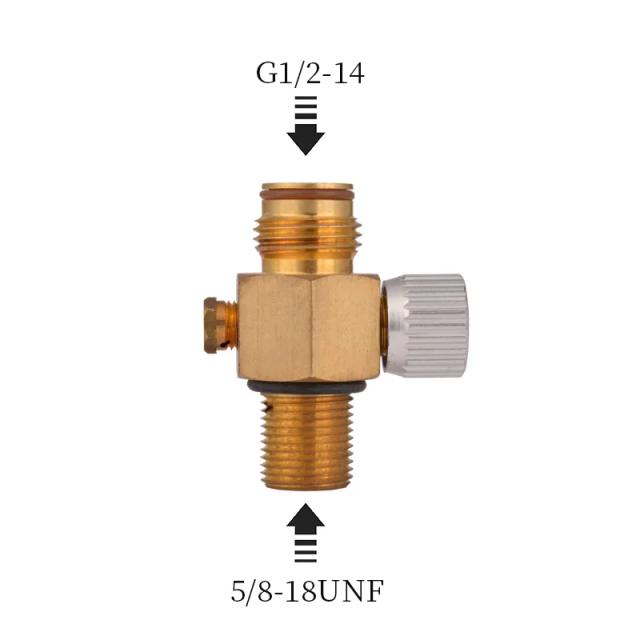 Adaptador HPA para Tanque de Gás: Conector para Paintball, Sodastream, Airsoft e PCP com Válvula CO2 On/Off