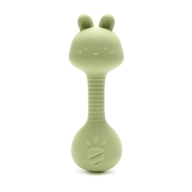 Chocalho de Silicone Coelho Martelo de Areia Brinquedo de Dentição para Bebês Livre de BPA