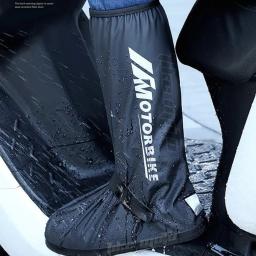 Moto ciclismo bicicleta reutilizável sapatos à prova de chuva capa da motocicleta botas de chuva alta impermeável reflexivo nevado calçado antiderrapante - Image 2
