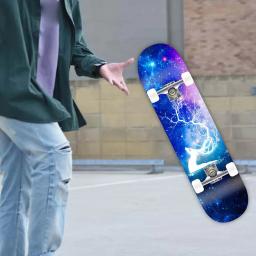 Skate duplo completo para iniciantes e mulheres, totalmente mudo, Longboard para homem - Image 2