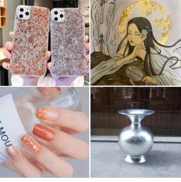 Imitação Folhas De Folhas De Ouro, DIY Artes Artesanato Em Pó De Papel, cola dourada, verniz à base de água, Toolkit Folha De Ouro - Image 5