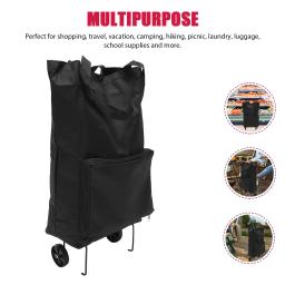Saco de reboque dobrável para compras, com roda, carrinhos de mão grandes, carrinho dobrável, carrinho de compras, pano oxford, bolsa reutilizável - Image 4
