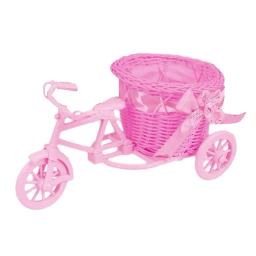 Cesta de flores tecida para bicicleta, arranjo de flores de simulação, cesta de plástico de vime, decoração de armazenamento, decoração de festa de casamento - Image 1